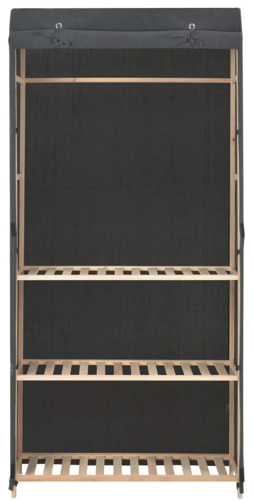 vidaXL Ντουλάπα με 3 Ράφια Γκρι 79 x 40 x 170 εκ. Υφασμάτινη