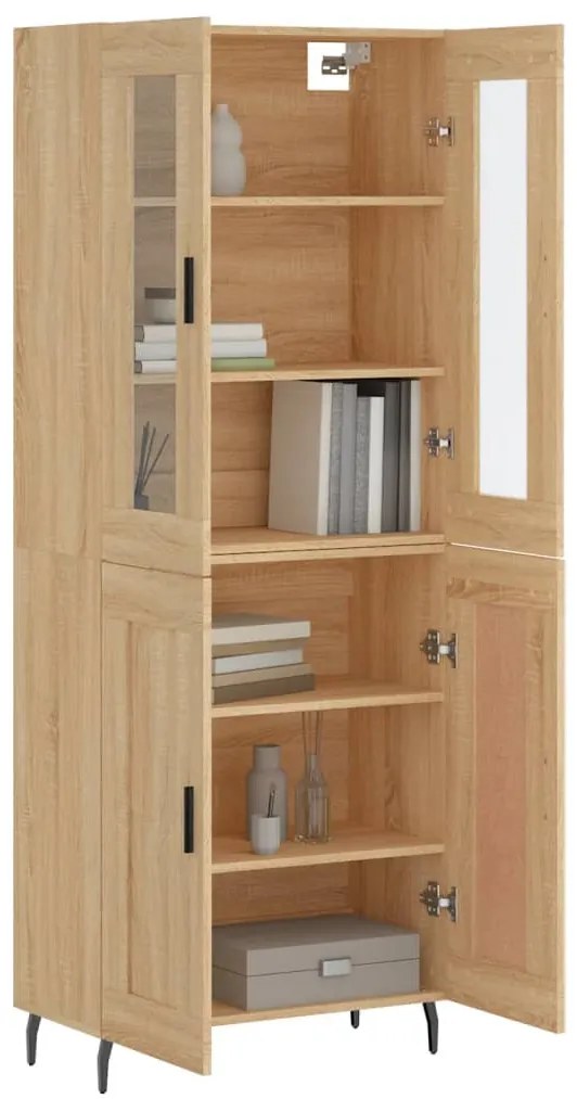 vidaXL Ντουλάπι Sonoma δρυς 69,5 x 34 x 180 εκ. από Επεξεργασμένο Ξύλο