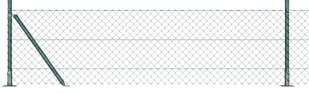 vidaXL Περίφραξη από αλυσίδα με 7 στήλες 0.6x10 μ γαλβανισμένος χάλυβας