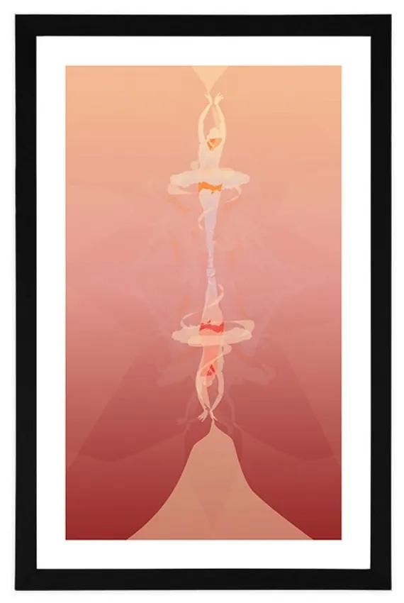 Αφίσα με πασπαρτού Χορός μπαλαρίνας - 40x60 white
