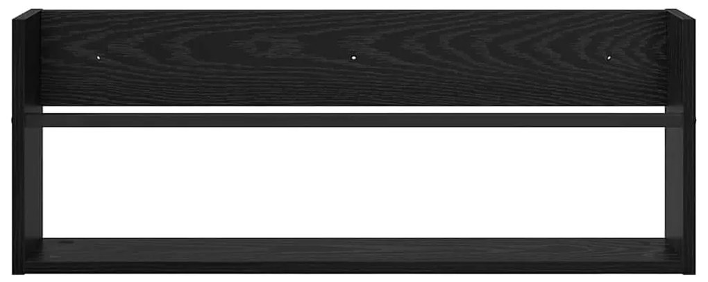 vidaXL Ράφι Περιοδικών με ράφι 2 pcs Μαύρη Οξυά 80 x 12 x 30 εκ