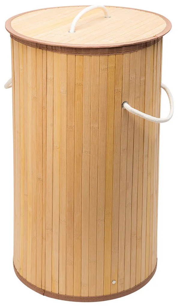 Καλάθι Απλύτων Bamboo Essentials Πτυσσόμενο Στρογγυλό 57lt  Estia Home Art 02-12823