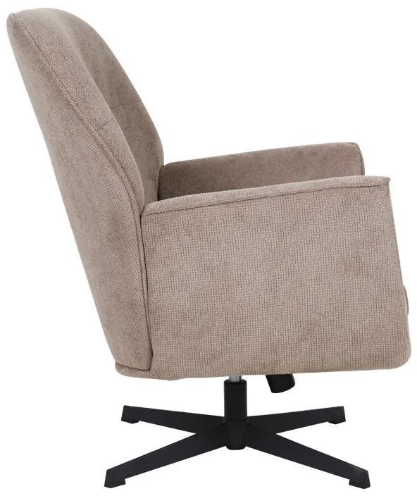 Πολυθρόνα Περιστρεφόμενη Rachel Fylliana με Μαύρη Μεταλλική Βάση και Μπέζ Ύφασμα 76x80x91,5 εκ. 76x80x91.5 εκ.