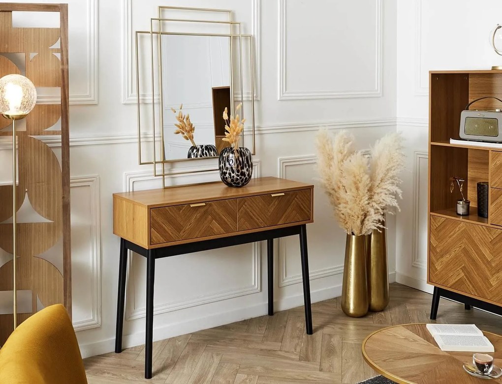 Kονσόλα Εισόδου Felix Home Deco Factory με 2 συρτάρια και διαστάσεις 100x35x80cm