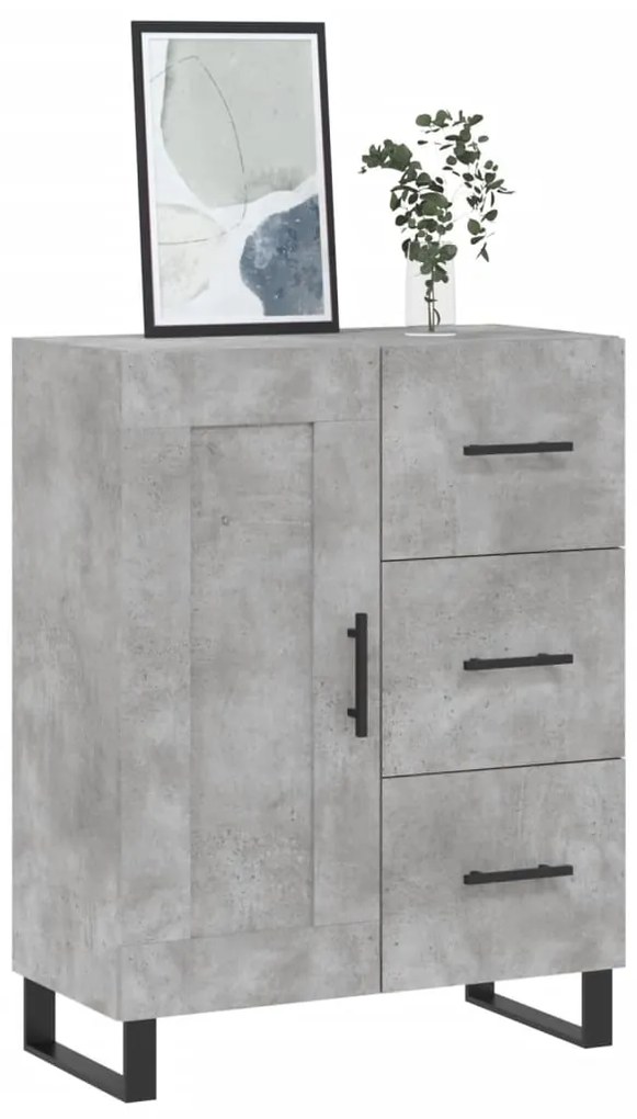 vidaXL Ντουλάπι Γκρι Σκυροδέματος 69,5x34x90 εκ. Επεξεργασμένο Ξύλο