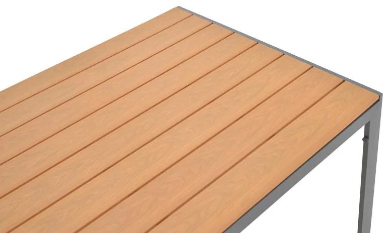 Τραπέζι Nares αλουμίνιο ανθρακί-plywood φυσικό 140x80x72.5εκ 140x80x72.5 εκ.