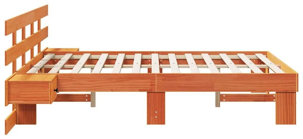 vidaXL Σκελετός Κρεβατιού Καφέ 120 x 190 cm Μασίφ ξύλο πεύκου