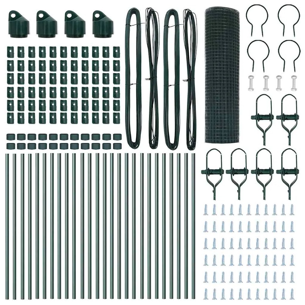 vidaXL Στύλος Περιφράξεων Πράσινο 50 x 0,4 μ (25 x 25 χλμ πλέγμα)