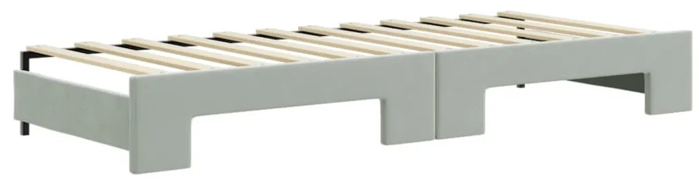 vidaXL Καναπές Κρεβάτι Συρόμενος Ανοιχτό Γκρι 80 x 200 εκ. Βελούδινος