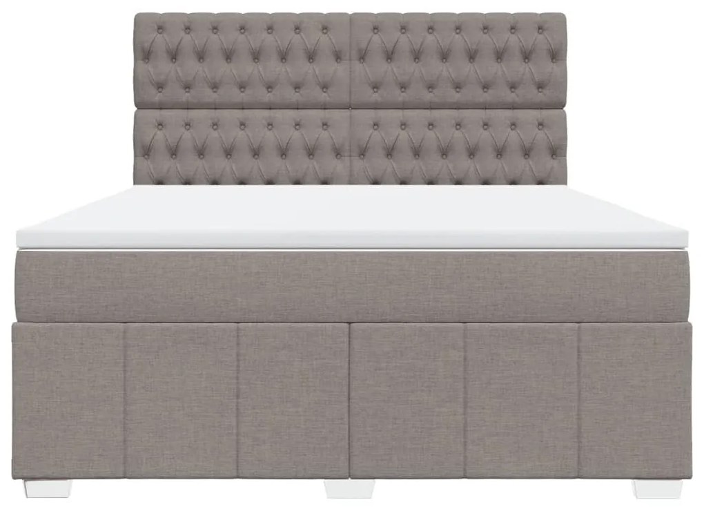 Κρεβάτι Boxspring με Στρώμα Taupe 180x200 εκ. Υφασμάτινο - Μπεζ-Γκρι