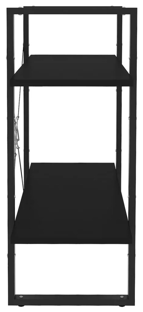 vidaXL Βιβλιοθήκη με 2 Ράφια Μαύρη 80 x 30 x 70 εκ. από Επεξ. Ξύλο