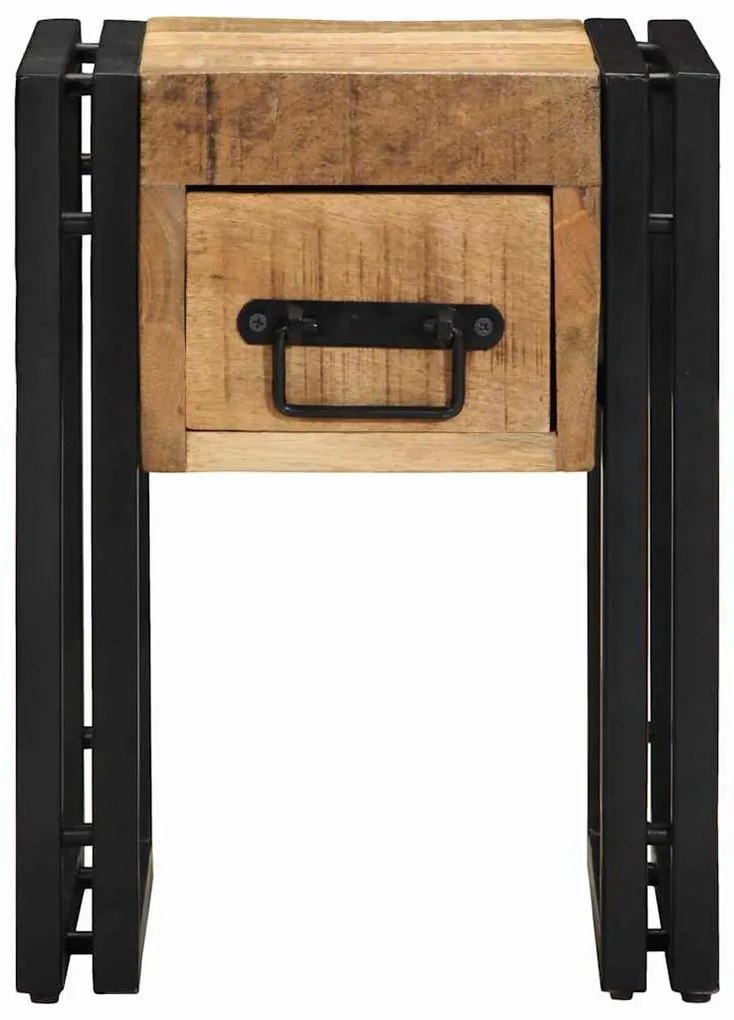 vidaXL End Table με συρτάρι Καφέ 30 x 30 x 40 cm Μασίφ ξύλο μάνγκο