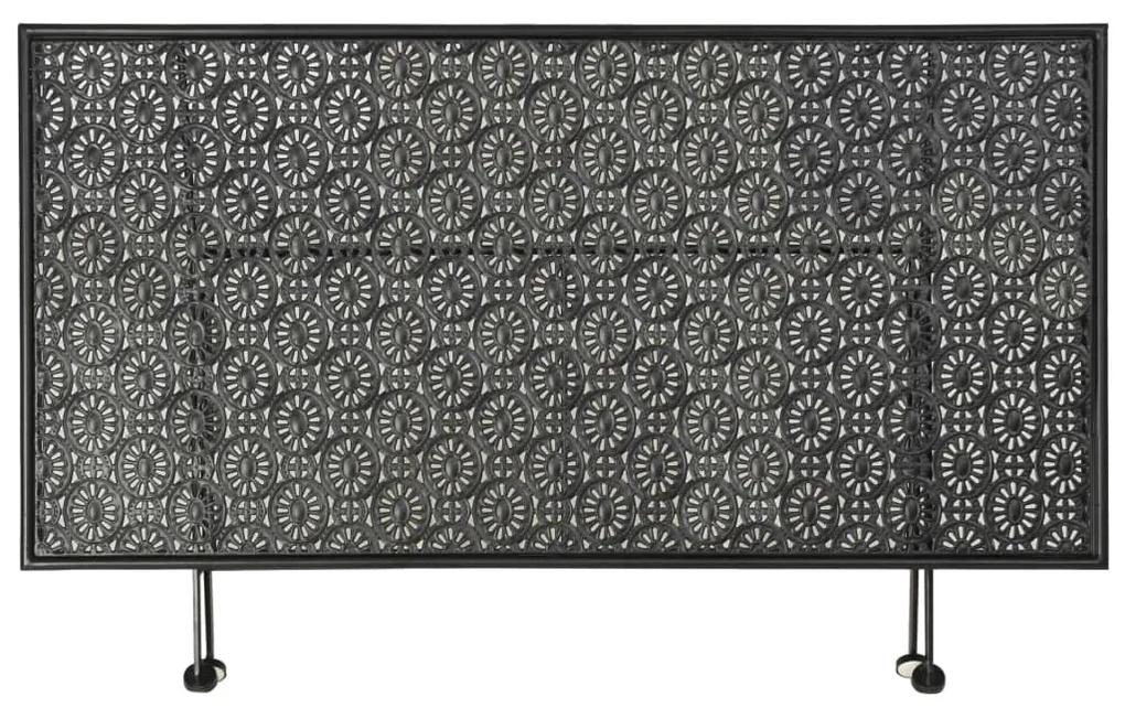 vidaXL Τραπέζι Σαλονιού Πτυσσόμενο Vintage Μαύρο 100x50x45 εκ. Μέταλλο