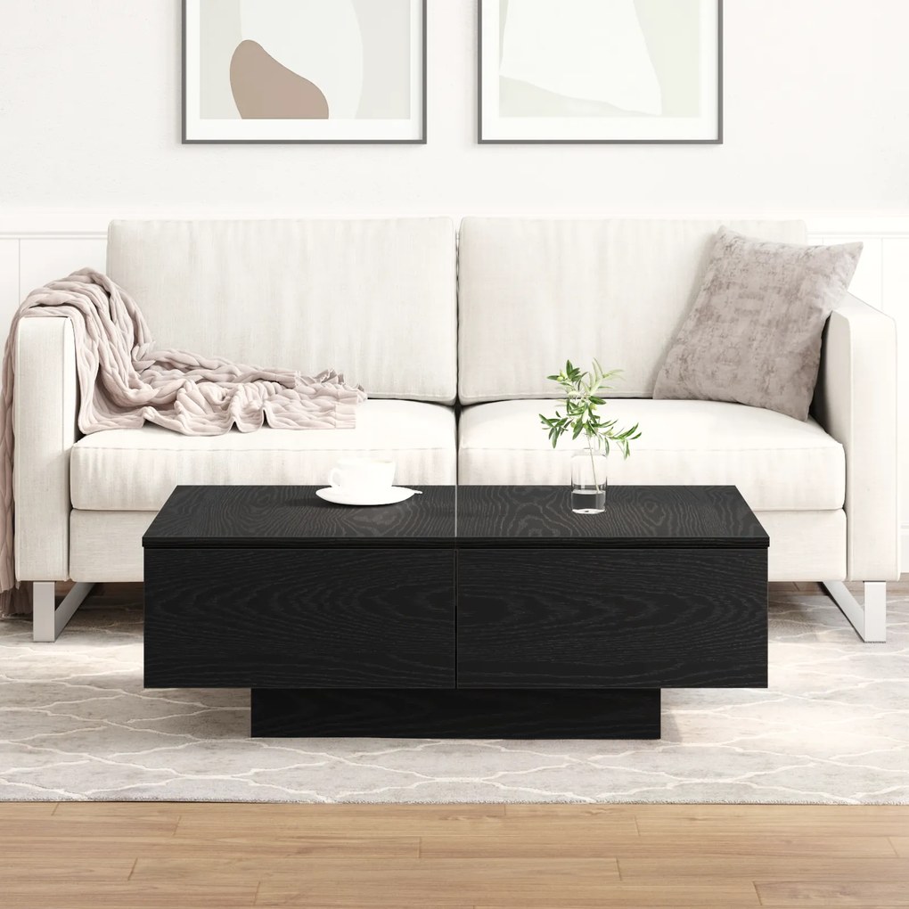 vidaXL Τραπεζάκι σαλονιού Μαύρος Δρυς 90x60x31 εκ. Επεξεργασμένο ξύλο