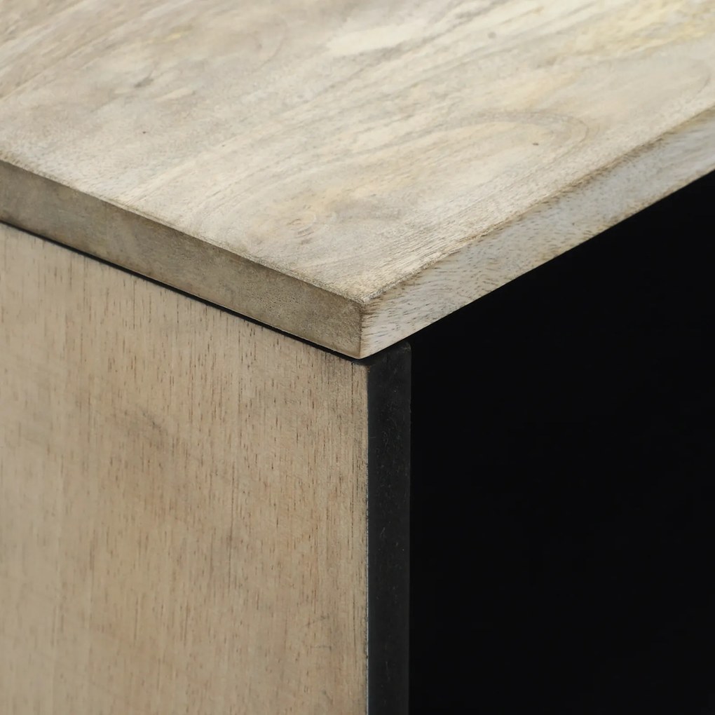 vidaXL Κομοδίνα με συρτάρι Λευκό και Μαύρο 50 x 33 x 60 εκ