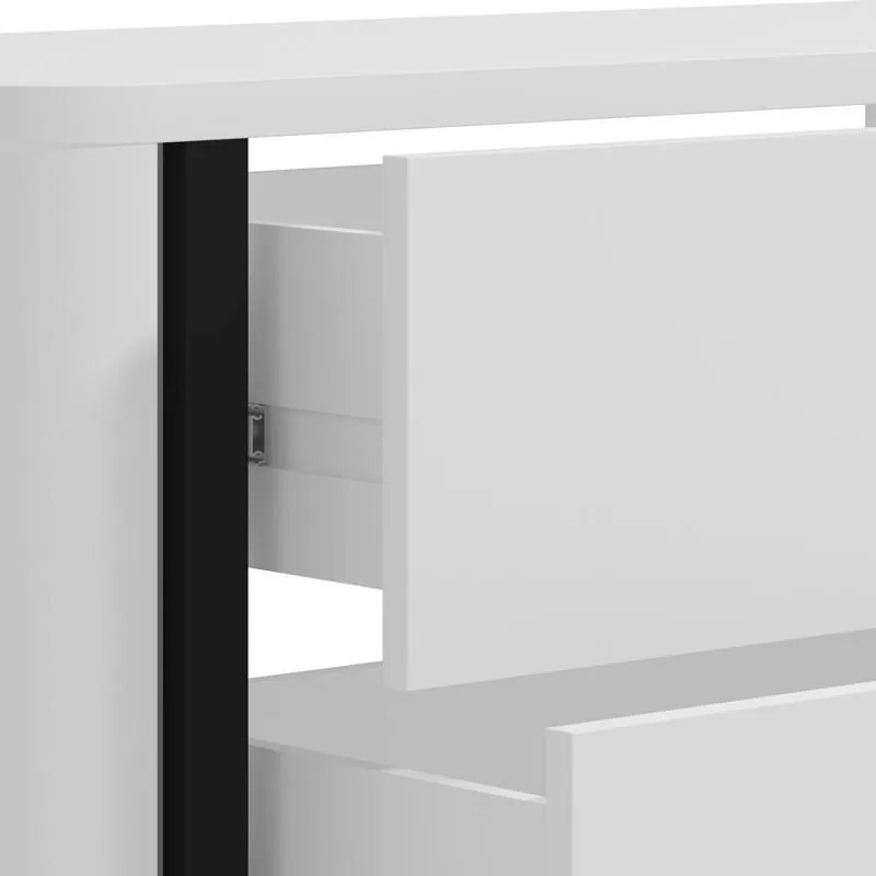 Έπιπλο τηλεόρασης YORK 4F Λευκό - Μαύρο ματ 177x40x52εκ. 177x40x52 εκ.