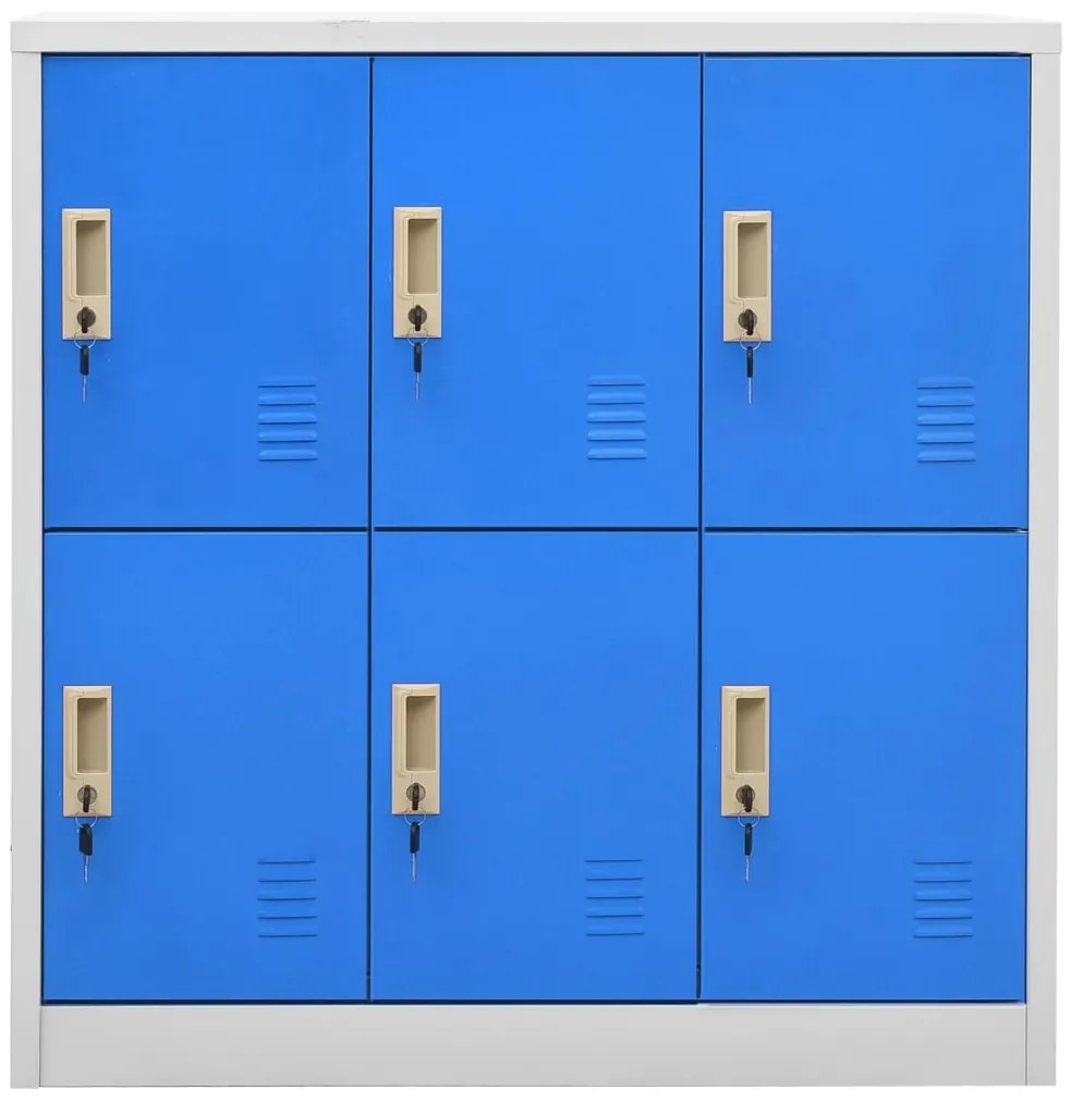 vidaXL Φοριαμός Ανοιχτό Γκρι / Μπλε 90 x 45 x 92,5 εκ. Ατσάλινος