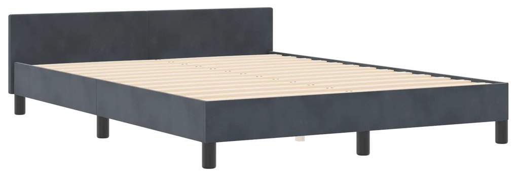 vidaXL Κρεβάτι Σκούρο Γκρι 180x200 εκ. Βελούδο