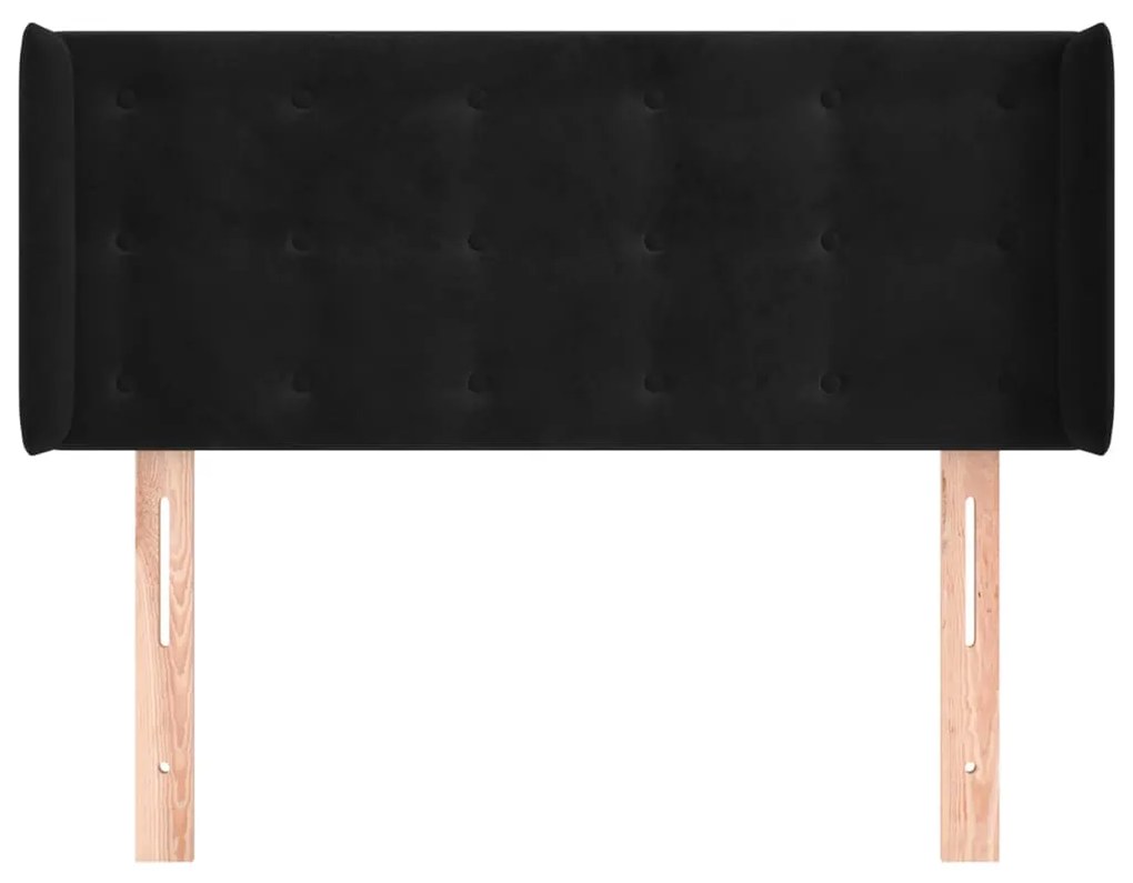 vidaXL Κεφαλάρι με Πτερύγια Μαύρο 83x16x78/88 εκ. Βελούδινο