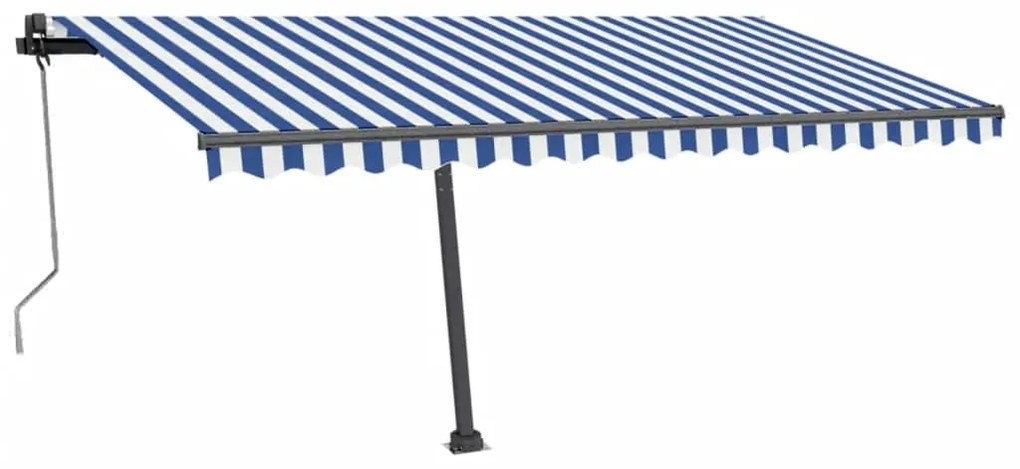vidaXL Τέντα Αυτόματη Ανεξάρτητη Μπλε/Λευκό 450x350 εκ.
