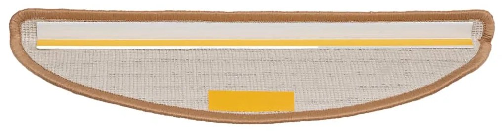 vidaXL Πατάκια Σκαλιών 15 τεμ. Μπεζ Ημίκυκλα 56x17x3 εκ.
