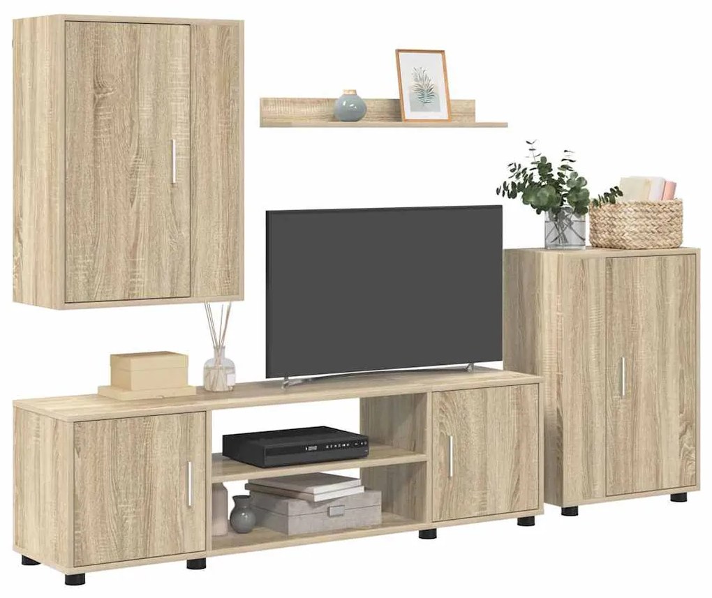 vidaXL Σετ 4 τεμαχίων για ντουλάπα τηλεόρασης 4 pcs Sonoma Δρυς