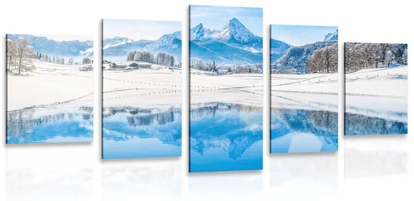Εικόνα 5 μερών χιονισμένο τοπίο στις Άλπεις