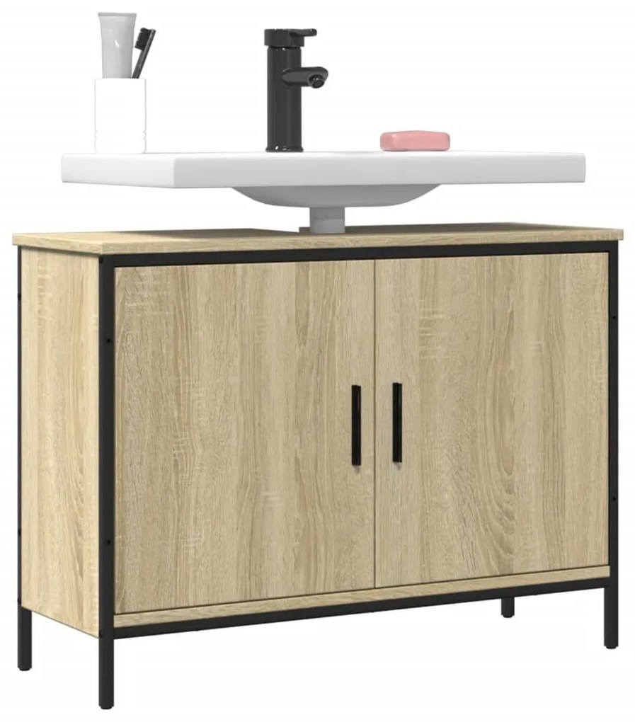 Ντουλάπι Νιπτήρα Μπάνιου Sonoma Δρυς 80x30x60 εκ. Επεξ. Ξύλο 842452