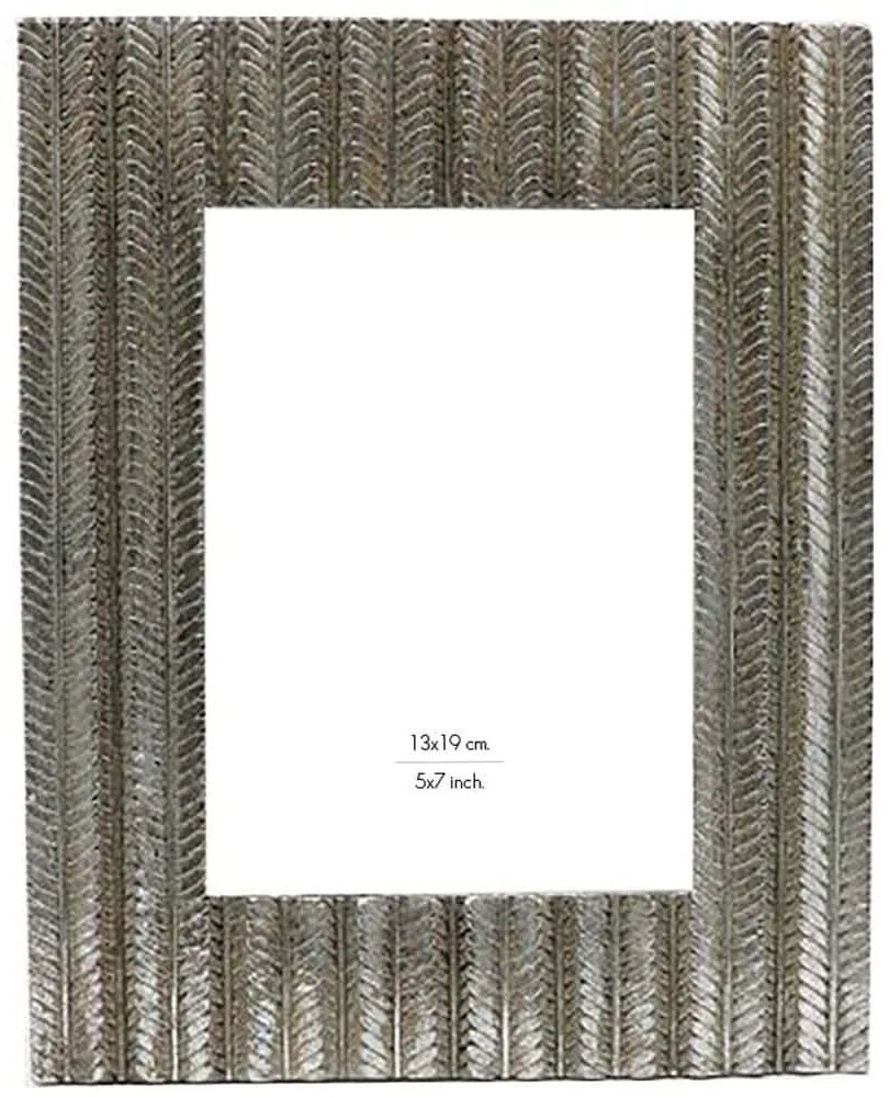 Κορνίζα Fishbone 028381 13x18cm Antique Silver Γυαλί,Polyresin