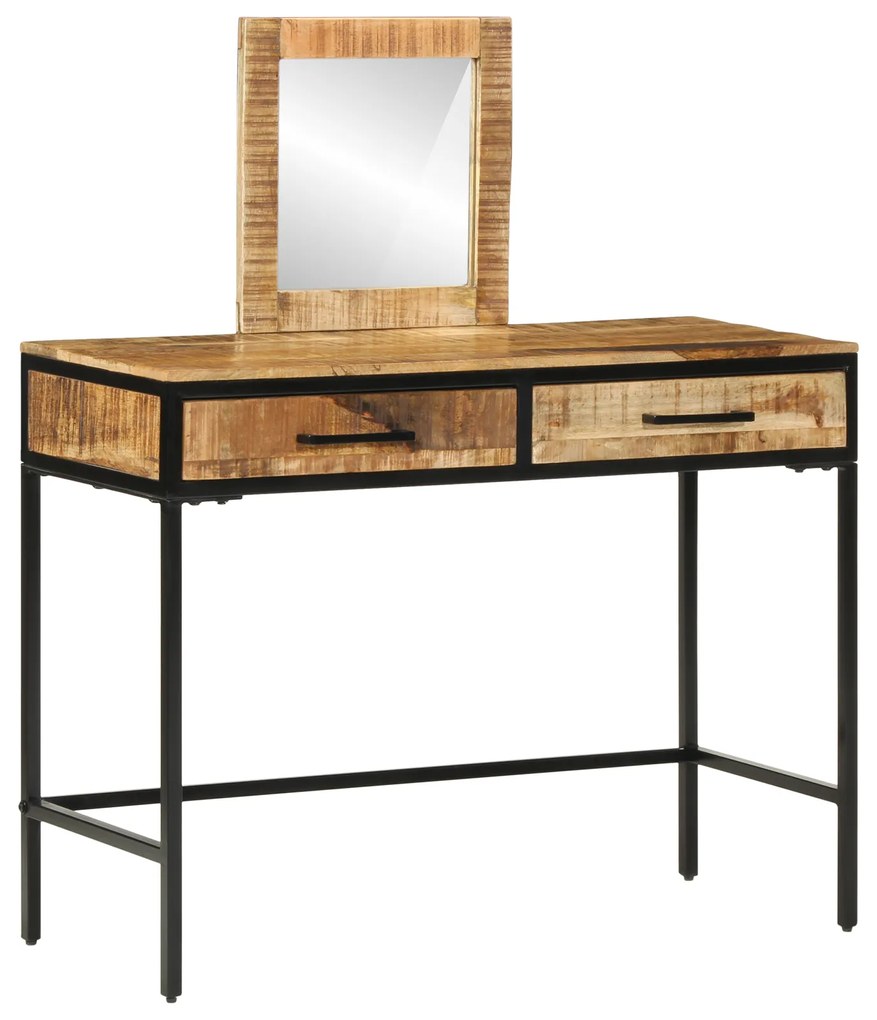 vidaXL Τραπέζι Μακιγιάζ 100x40x75/120 εκ. Στερεό Ξύλο Ρουστίκ Μάνγκο