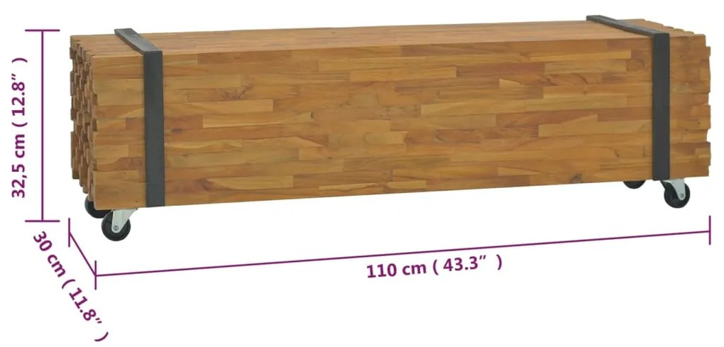 ΈΠΙΠΛΟ ΤΗΛΕΟΡΑΣΗΣ 110 X 30 X 32,5 ΕΚ. ΑΠΟ ΜΑΣΙΦ ΞΥΛΟ TEAK 326173