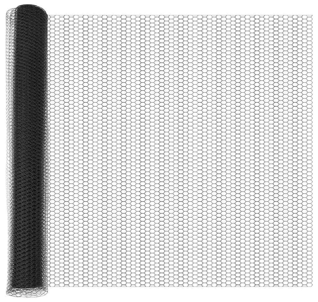 vidaXL Στύλος Περιφράξεων Γκρι 10 x 1 μ (πλέγμα 13 mm) Χάλυβας και PVC