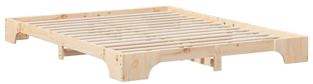 vidaXL Κρεβάτι δαπέδου με αποθήκευση Καφέ 160 x 210 cm ξύλο