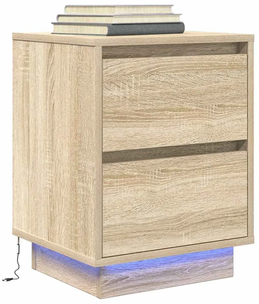 ΚΟΜΟΔΙΝΟ ΜΕ ΦΩΤΑ LED SONOMA OAK 38X34X50 CM 861287