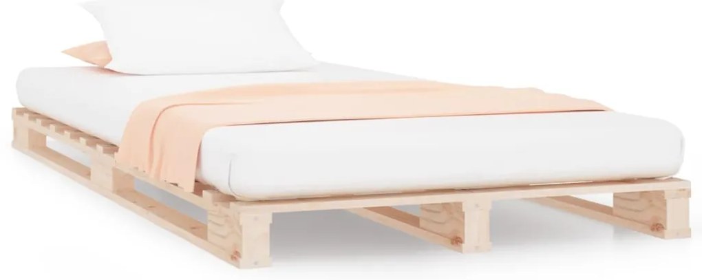 vidaXL Κρεβάτι Παλέτες 75 x 190 εκ. Μασίφ Ξύλο Πεύκου Small Single