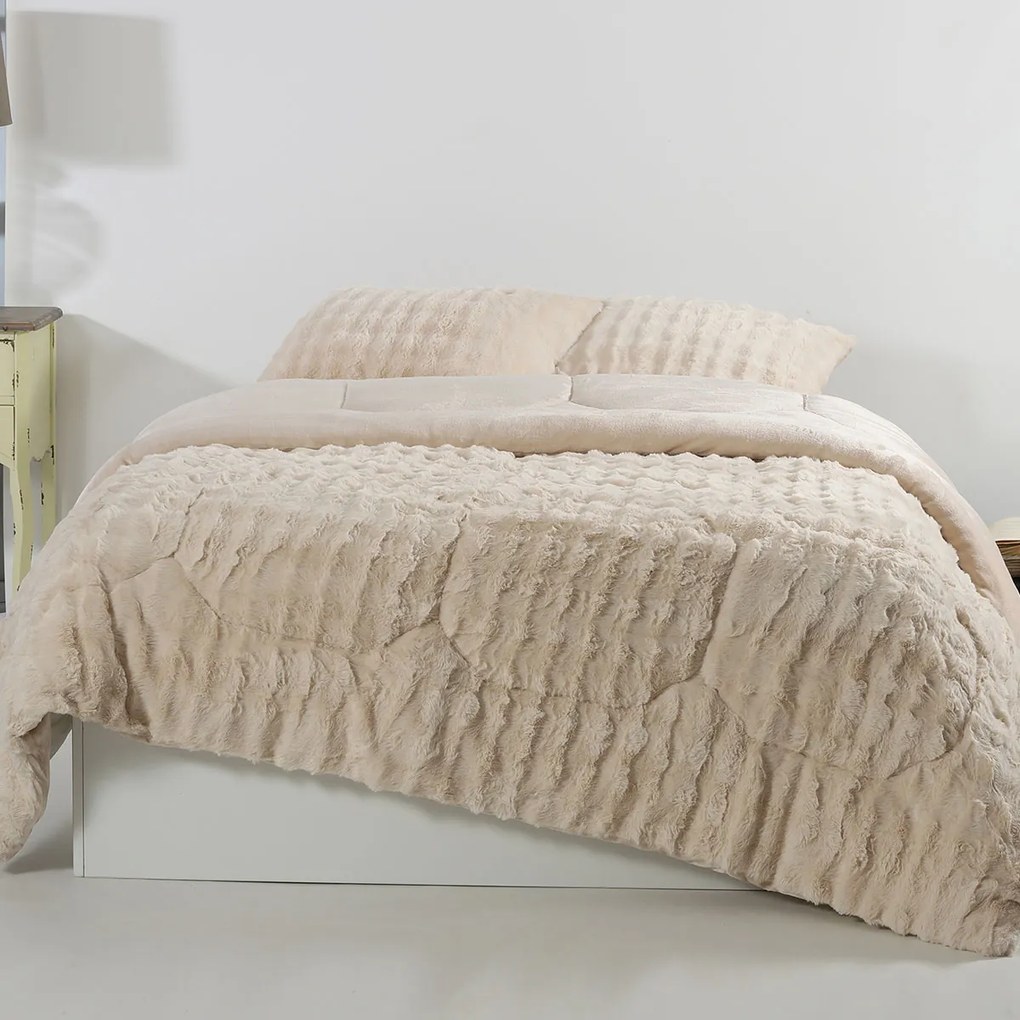 Γούνινο Κουβερτοπάπλωμα Μονό (170x240) Silk Fashion Burble Cream