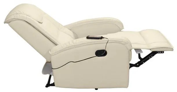 Πολυθρόνα ROCCA RELAX C0026.02 με Μηχανισμό Massage & PU Εκρού 80x96x97 εκ. 80x96x97 εκ.