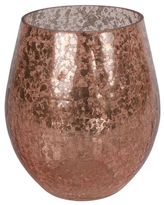 Κηροπήγιο Γυάλινο 013.788361 15x18cm Rose Gold