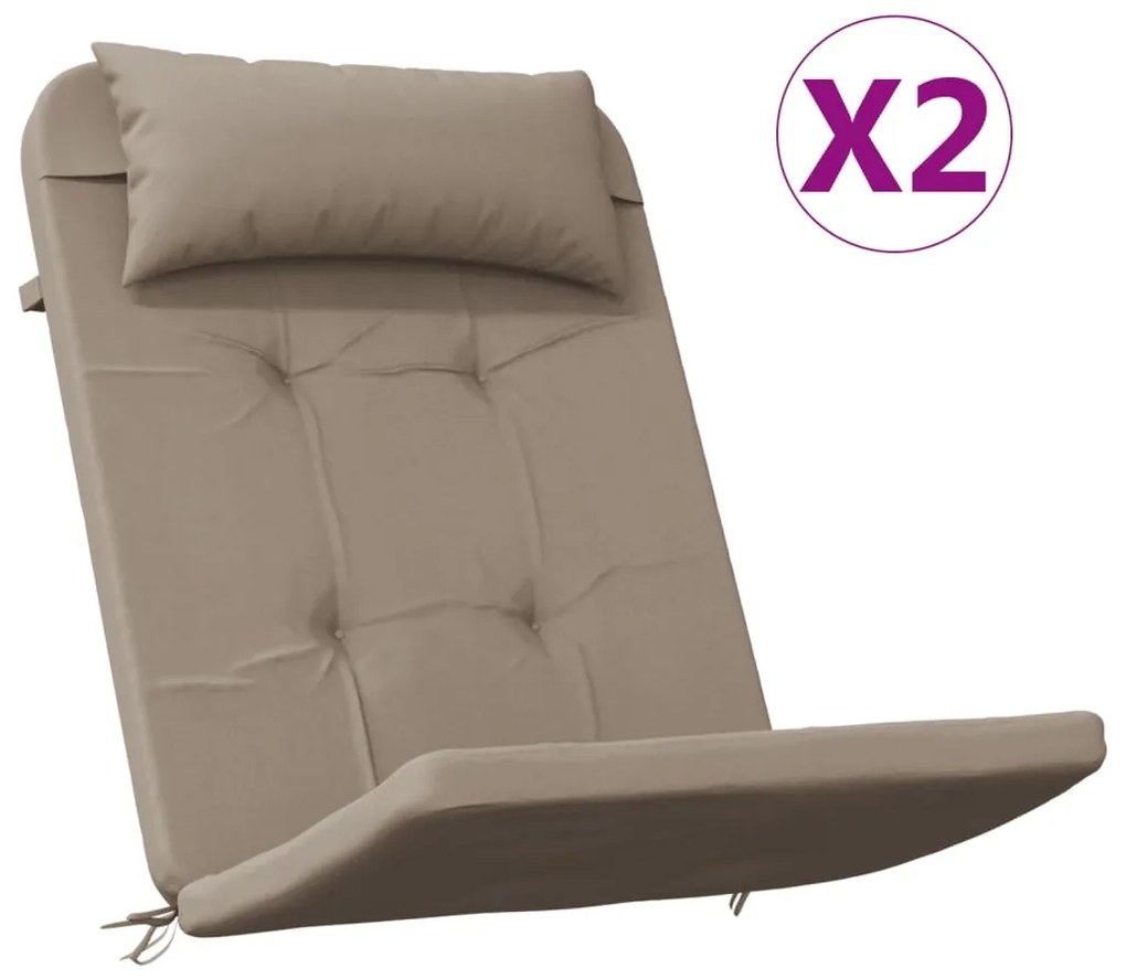 vidaXL Μαξιλάρια Καρέκλας Adirondack 2 τεμ. Taupe από Ύφασμα Oxford