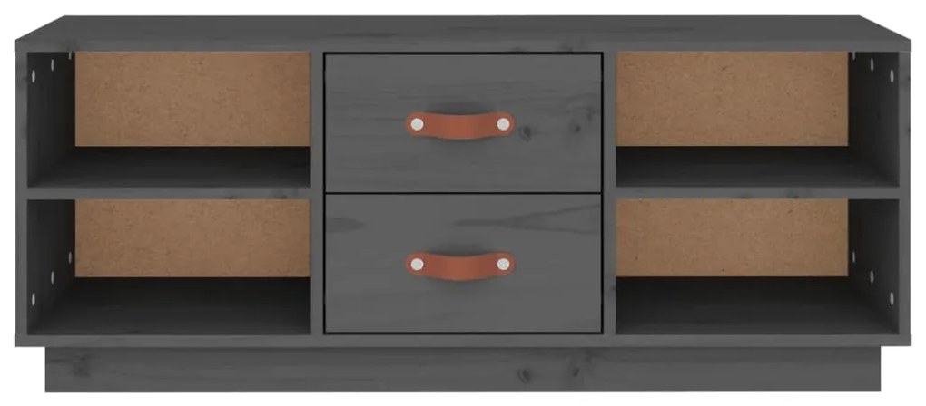vidaXL Έπιπλο Τηλεόρασης Γκρι 100x34x40 εκ. από Μασίφ Ξύλο Πεύκου