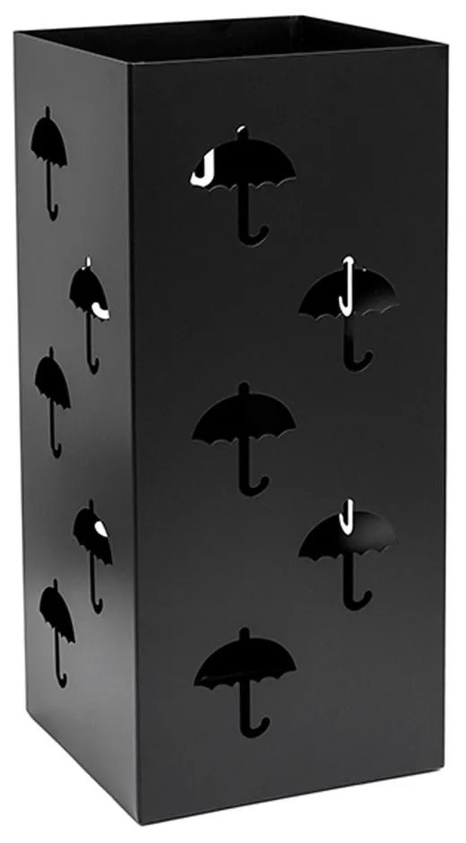 Ομπρελοθήκη Τετράγωνη 25-403 22x22x50cm Matte Black Pam&amp;Co Stainless Steel