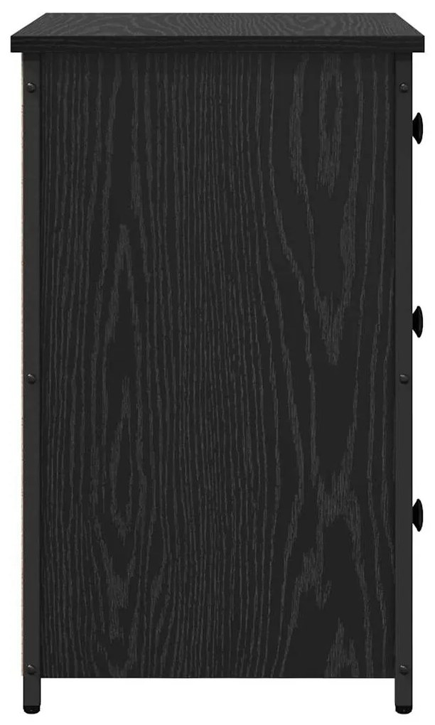 vidaXL Κομοδίνο με συρτάρι Μαύρη δρυς 40 x 36 x 60 εκ