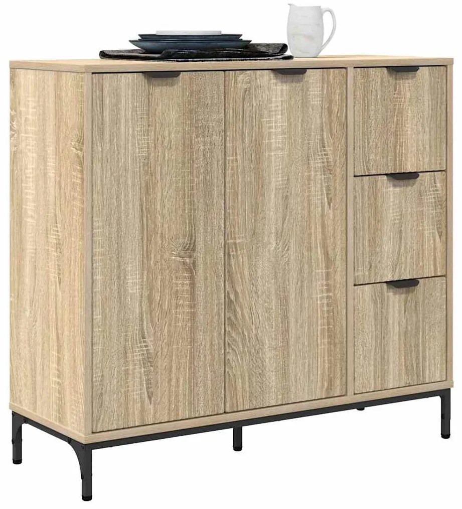 vidaXL Πλαϊνό γραφείο με συρτάρι Δρύς Sonoma 89,5 x 33 x 82 εκ.