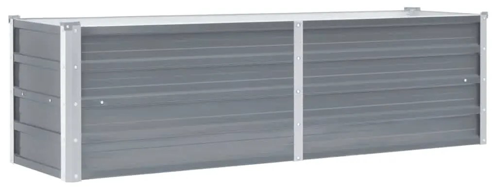 vidaXL Ζαρντινιέρα Υπερυψωμένη Γκρι 160x40x45 εκ. Γαλβανισμ. Χάλυβας