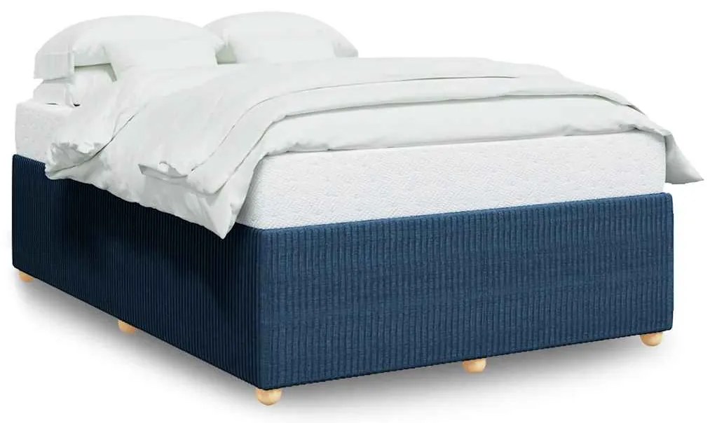 vidaXL Σκελετός Κρεβατιού Χωρίς Στρώμα Μπλε 140x200 εκ.Υφασμάτινο
