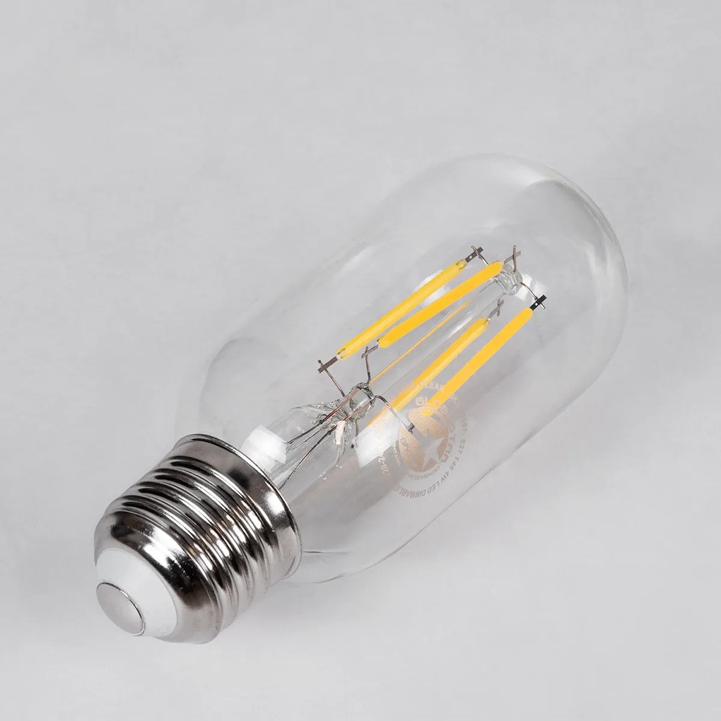 GloboStar 99057 Λάμπα LED Long Filament E27 T45 Σωλήνας 4W 440lm 360° AC 220-240V IP20 Φ4.5 x Υ11cm Φυσικό Λευκό 4000K με Διάφανο Γυαλί - Dimmable - 3 Years Warranty - 99057