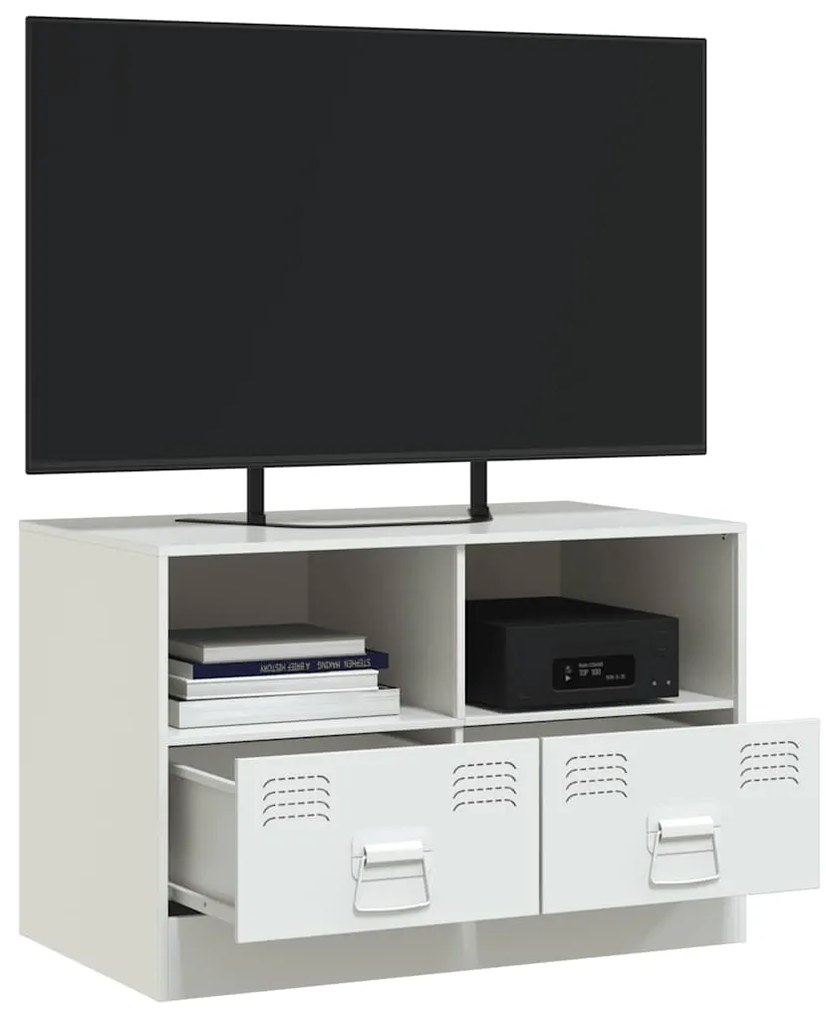 vidaXL Έπιπλο Τηλεόρασης Λευκό 67x39x44 εκ. από Χάλυβα