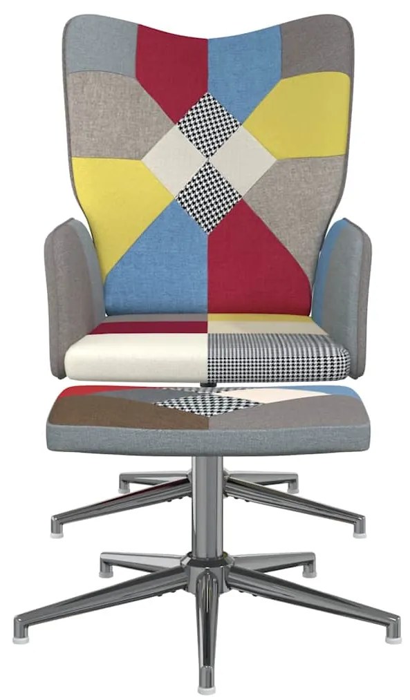 vidaXL Πολυθρόνα Relax Σχέδιο Patchwork Υφασμάτινη με Σκαμπό