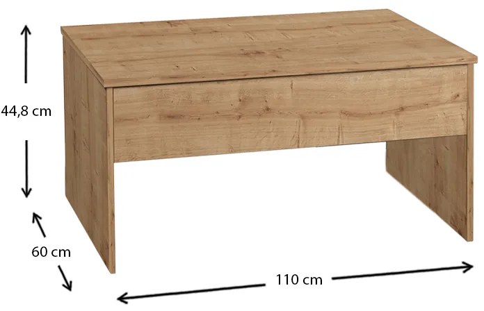 Τραπεζάκι σαλονιού Devon Megapap με σερβιτόρο χρώμα sapphire oak 110x60x44,8εκ.