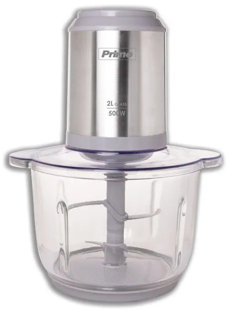 Primo PRFC-40486 Πολυκόπτης 500W 2L με γυάλινο μπωλ inox/γκρι